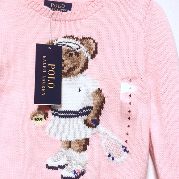 SOLD POLO Ralph Lauren Tennis Bear Cotton Sweater - Picture 6 of 7